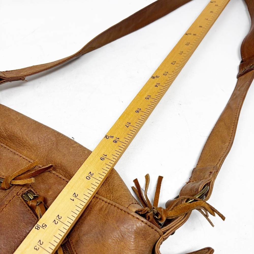 Lucky Brand Brown Leather Hobo Shoulder Bag Purse Women Adjustable Strap - Picture 11 of 12